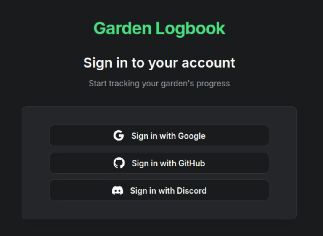 Garden Logbook Web App